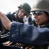 U.S. Army Pvt. Dante McCray (left), 238th Transportation