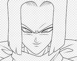 In the first movie, piccolo aids in stopping garlic jr.'s plot after having been attacked by his minions, wanting revenge; Android 17 Android 18 Goku Line Art Frieza Goku Angle White Face Png Pngwing