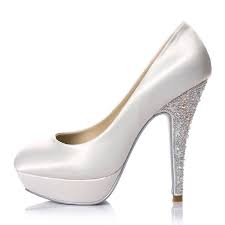 A Breathtaking Collection Of White Bridal Shoes For Your Wedding Day Wedding Shoes Platform White High Heel Shoes Wedding Shoes Jeweled