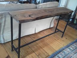 Live Edge Oak Console With Iron Base Live Edge Wood Furniture Live Edge Console Table Live Edge Table