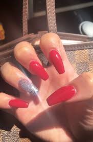 2marbleized matte acrylic nails coffin style. Pin By Kelin Rodriguez On Special Occasion Nails Red Acrylic Nails Red Nails Glitter Silver Glitter Nails