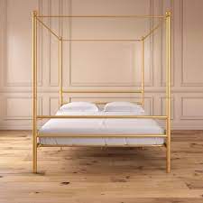 Mainstays canopy bed, full, gold metal. Mainstays Metal Canopy Bed Gold Metal Queen Walmart Com In 2021 Metal Canopy Bed Canopy Bed Frame Bedroom Headboard