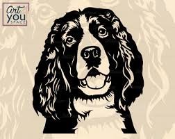 Black And White Springer Spaniel Clipart English Springer Spaniel Svg Dog Svg Cricut Cute Pet Face Etsy In 2020 English Springer Spaniel Springer Spaniel English Springer