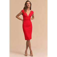 If you think that a bodycon dress cannot fit such a formal and festive occasion as a wedding, it is time we prove you wrong. Anthropologie Danica Wedding Guest Dress 180 Liked On Polyvore Featuring Dresses Red Anthropologie Sl Trendy Dresses Summer Cocktail Dress Guest Attire