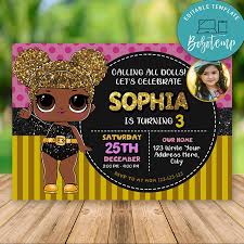 Her outfit and hair style change in the later series. Printable Lol Surprise Queen Bee Invitations With Photo Diy Bobotemp