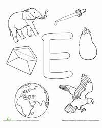 These are suitable for preschool, kindergarten and first grade. Coloring E Is For Worksheet Education Com Preschool Letters Alphabet Preschool Alphabet Coloring Pages