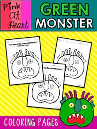 Print the page and have the children color it. Green Monster Coloring Pages By Pink At Heart Tpt