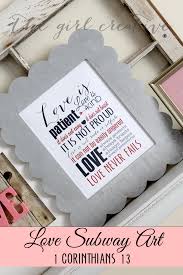 Download Love Is Patient Subway Art Printable 1 Corinthians 13 The Girl Creative