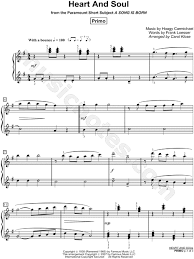 Piano/keyboard sheet music book by hoagy carmichael: Heart And Soul From A Song Is Born Sheet Music In G Major Download Print Sku Mn0071865