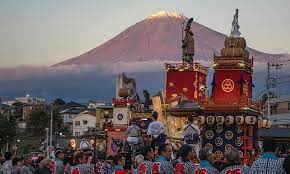 A Traditional Japanese Festival With Mt Fuji Glowing In The Light Of A Madder Red Sunset In The Background Japan Monthly Web Magazine