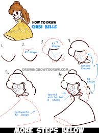 How To Draw Cute Baby Chibi Belle From Beauty And The Beast Easy Tutorial How To Draw Step By Step Drawing Tutorials Cute Drawings Easy Drawings Disney Princess Drawings
