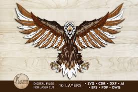 Download Multilayer Cut File Eagle Us Flag Art Graphic By Lasercutano Creative Fabrica