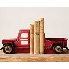 Add A Whimsical Touch To Your Office Decor With These Resin Bookends Shaped As An Old Red Pickup Truck Perfect For Keeping Bo Bookends Red Truck Truck Nursery