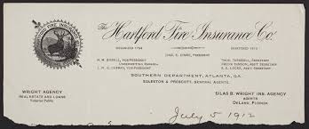 We can offer you products from many different insurance companies giving you more choices. Letterhead For The Hartford Fire Insurance Co Southern Department Atlanta Georgia Dated July 5 1912 Historic New England