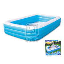 Kolam renang karet untuk anak. Kolam Renang Karet Anak Kotak Biru Polos Bestway Jumbo 3 05m Kolam Air 54009 Shopee Indonesia