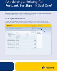 Aktivierungsanleitung Fur Postbank Bestsign Mit Seal One Pdf Free Download