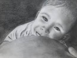 All our children are Angels! 👼 This is the favorite topic of my students!  Most often these are loving mothers who want to draw a portrait of their  child in this format.