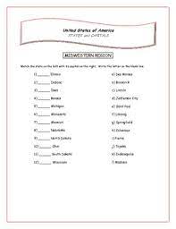 States And Capitals Matching Worksheets States And Capitals Matching Worksheets Worksheets