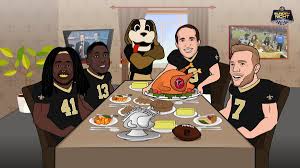 New orleans holiday cooking is creative and delicious, making our thanksgiving staples anything but ordinary. The Saints Feast On The Falcons En Route To A 31 17 Win On Thanksgiving Night Atlvsno 11 22 18 Saints Football New Orleans Saints Alvin Kamara