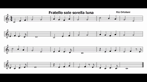 ° 4 ˙˙™™ q = 100 fratello sole sorella luna œ œ arr. Come Suonare Con Il Flauto Dolce Fratello Sole Sorella Luna Con Spartito Youtube