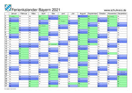 Januar 2021 und endet am freitag, den 31.dezember 2021. Schulferien Kalender Bayern 2021 Mit Feiertagen Und Ferienterminen