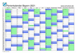 Alle feiertage / ferientage des jahres 2021 in der übersicht. Schulferien Kalender Bayern 2021 Mit Feiertagen Und Ferienterminen