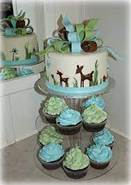 Woodland Deer Baby Shower Birthday Cakes Deer Baby Shower Cake Baby Shower Cakes Shower Cakes