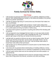Family Contract For Online Safety Safekids Com Online Safety Parenting I School