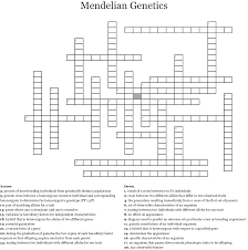 Mendelian Genetics Crossword Wordmint
