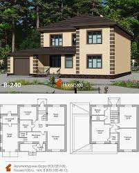 проекты домов с гаражом на 2 машины и сауной Plan Doma B 240 Proekt Dvuhetazhnogo Doma S Garazhom Ot Arhitekturnogo Byuro Houses100 V 2020 G Plany Doma Remeslennika Fasady Domov Proekty Domov