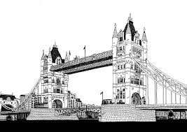 He is well known for drawing cities, skylines and urban scenes from memory. London Tower Bridge Pen Drawing By Michael Levi Flickr