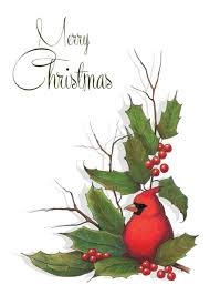 Merry Christmas Holly Leaves Berries Bird Cardinal Original Art Card Ad Affiliate Christmas Watercolor Watercolor Christmas Cards Christmas Clipart