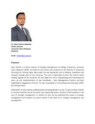 The qs world university rankings by subject highlights the world's t. Dr Haim Hilman Abdullah Senior Lecturer Universiti Utara Malaysia