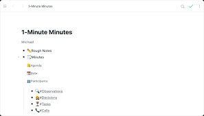 Workflowy template - 1-Minute Minutes