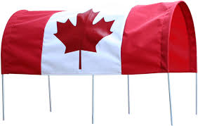 The flag of canada, a red stylized maple leaf with 11 points at the centre of a white background and vertical red bands on the left and right side, not only represents the cultural heritage of the nation but. Millside Canadian Flag Canopy For 16 X 34 Wagon Toys R Us Canada