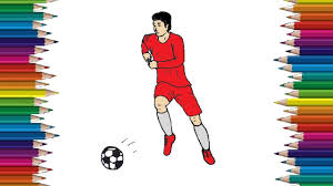 Continue your football by drawing a long and curved horizontal line. How To Draw A Football Player Step By Step Football Player Drawing And Coloring Youtube