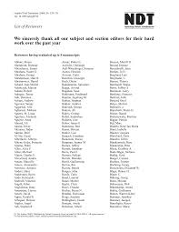 We sincerely thank all our subject and section editors for their hard work  over the past year