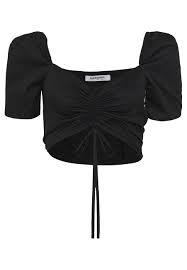 Part of a matching set. Glamorous Crop Top With Ruched Detail Bluse Black Schwarz Zalando De