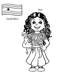 Costa rica flag coloring page on flag with coloring page of costa rica 13738 rican 3. Ana Costa Rican Kids From Around The World Coloring Page Coloring Sky Coloring Pages Mario Coloring Pages Detailed Coloring Pages