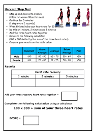 Gcse Pe Harvard Step Test Recording Sheet Fitness Testing Teaching Resources