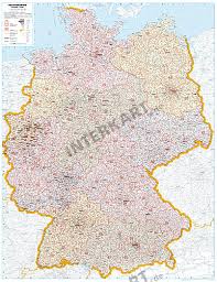 Karte von deutschland mit der hauptstadt berlin. Postleitzahlenkarte Deutschland 98 X 128cm