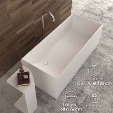 En raison de son volume réduit, elle consomme moins d'eau par conséquent, ce type de baignoire d'angle a plusieurs largeurs, qui peuvent varier d'une extrémité à l'autre. Baignoire Ilot Rectangulaire En Solid Surface Mineral