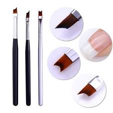 French Tip Nail Brush Silver Black Handle Half Moon Shape Acrylic Painting Drawing Pen Manicure Nail Art Tool Nail Art Tools Nail Brushes French Tip Nails