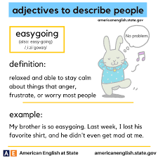 American English At State Are You Easygoing If Not Do You Want To Be More Easygoing Americanenglish Adjectives To Describe People Facebook