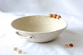 Minimalist Rope Bowl Handmade Natural Cotton Basket Rustic Etsy Clothesline Basket Handmade Bowl Clothes Line