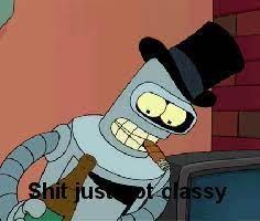 Bender Rodriguez Top Hat Monocle Classy Reaction Gif