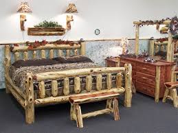 Rustic Cedar Log Cabin King Bed Amish Furniture 41154 Rustic Bedroom Furniture Rustic Log Furniture Furniture