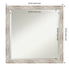 Add to favorites rustic distressed mirror with oil rubbed bronze corner brackets, farmhouse mirror, rustic mirror, bathroom mirror, mirror wall, farm mirror. Bathroom Vanity Mirror Distressed Cream Wood 23 X 23 Inch Overstock 27981790