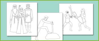 Printable nightmare before christmas coloring pages. Early Learning Resources King Arthur Colouring Sheets