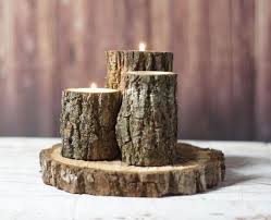 Rustic Log Candle Holder Rustic Home Decor Wood Door Gftwoodcraft Diy Wood Candles Log Candles Natural Wood Candle Holder